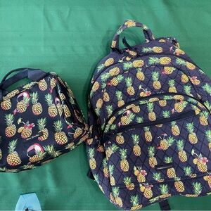 Vera Bradley Pineapple Print Kids Backpack and Lunch Bag